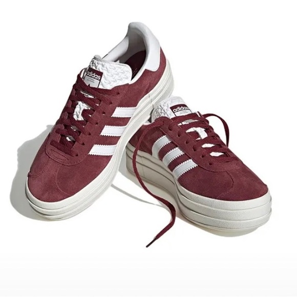 Adidas Gazelle Bold Burgundy and White - Picture 2 of 9